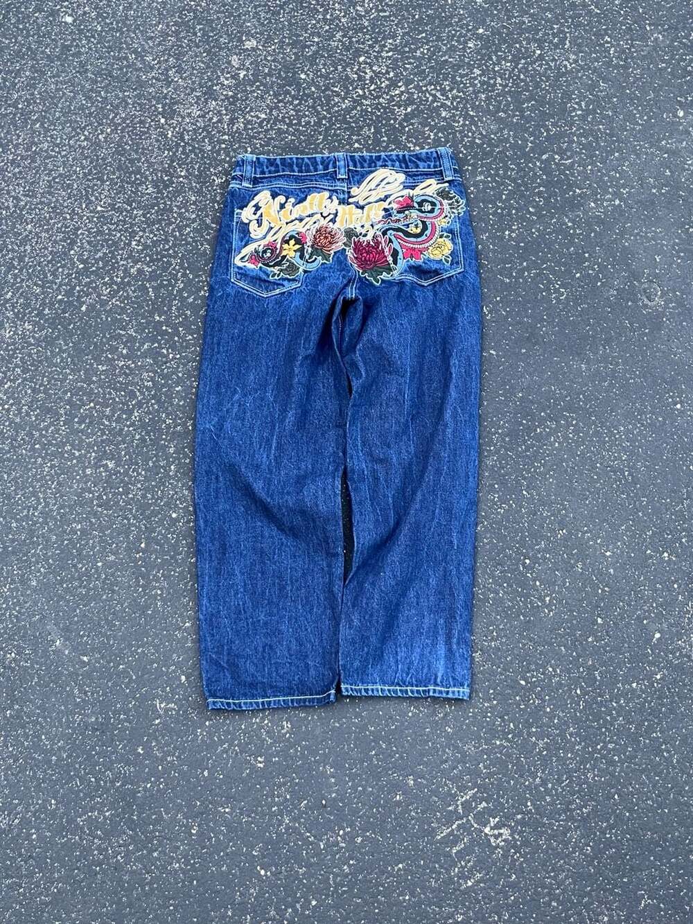 Y2K Ninth Hall Embroidered Southpole Style Relaxed Punk Grunge Youth Denim Jeans